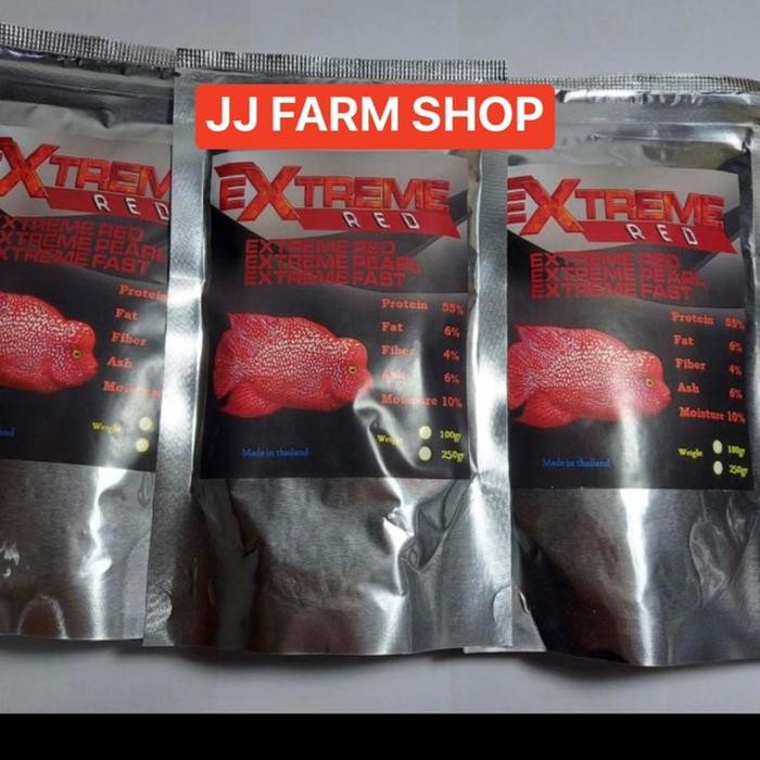 Pelet Extreme Red Louhan Super Color Red Strong Head Jenong 100Gr Asli