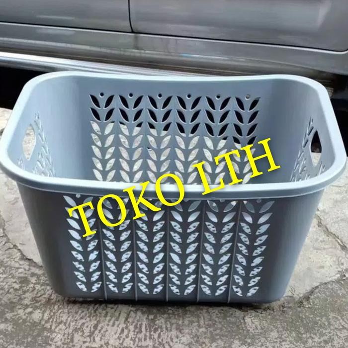 KERANJANG PAKAIAN / BAJU/ RIGEN / LAUNDRY model tinggi SILVER