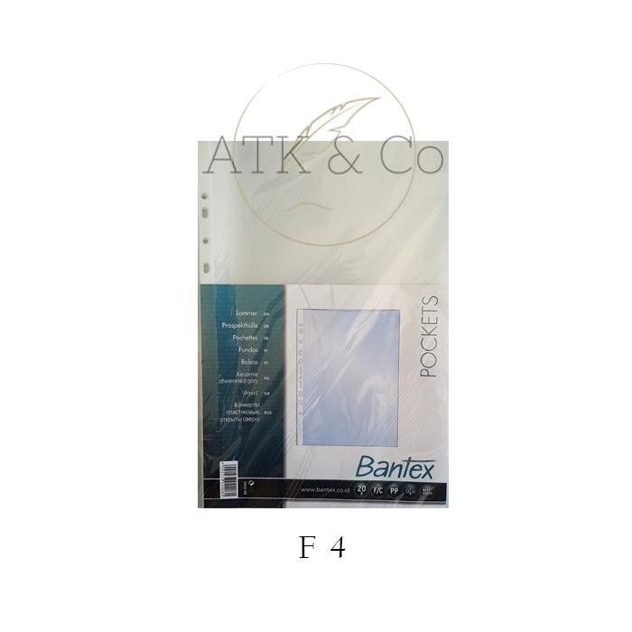 Sheet Protector F4 Bantex - Plastik PP Pocket F4 Bantex