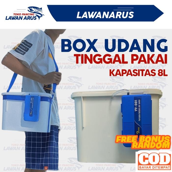 Box Udang Hidup 8liter / Wadah Umpan udang