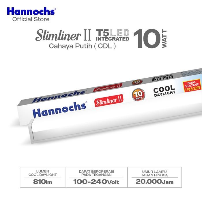 Hannochs Lampu Neon LED Slimliner II T5 LED 10W Cahaya Putih