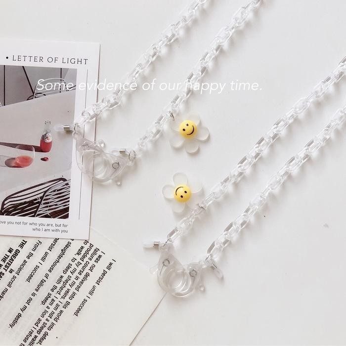 

MURAH tali masker mask strap masker kalung masker rantai bunga transparan