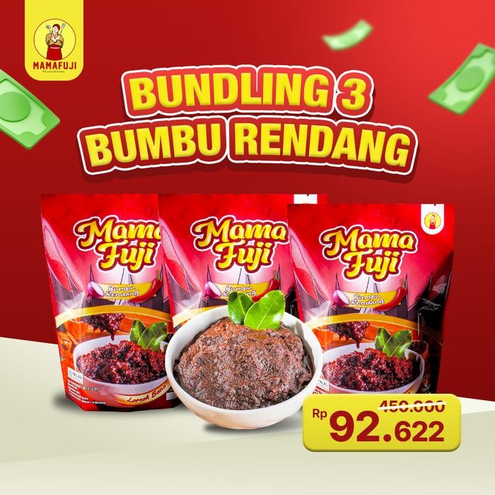 

Stok Baru (BUY 2 GET 1) Mamafuji - Bumbu Rendang Siap Makan 250gr (Hanya Topping Bumbu Tanpa Daging)