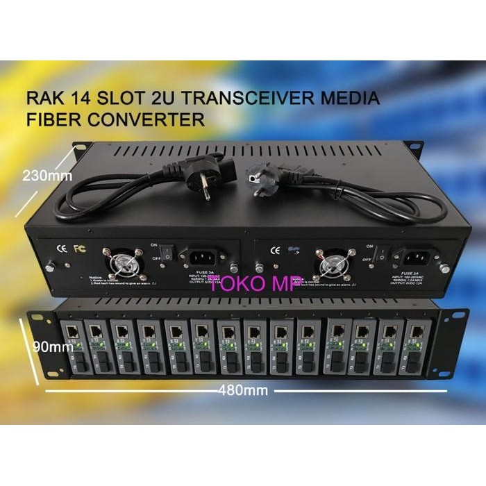 Pilihan- Rack Htb 14 Slot/Rak 14 Slot 2U Transceiver Media Fiber Converter