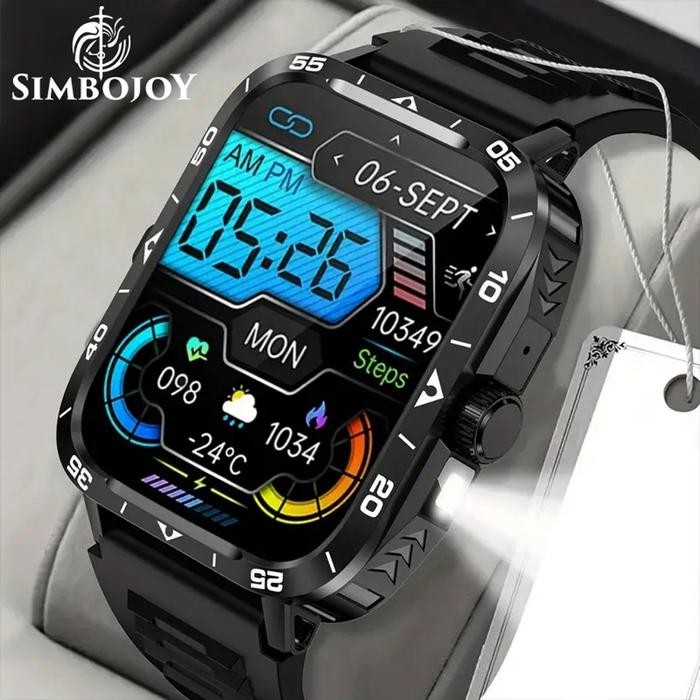 Pilihan- Simbojoy Smart Watch Led Flashlight Running Pria Pace Ip67 Waterproof 100+ Sports Mode