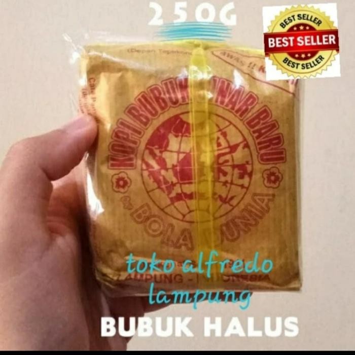 

ASLI kopi bubuk sinar baru cap bola dunia 250gr.kopi bubuk halus 250gr READY STOCK