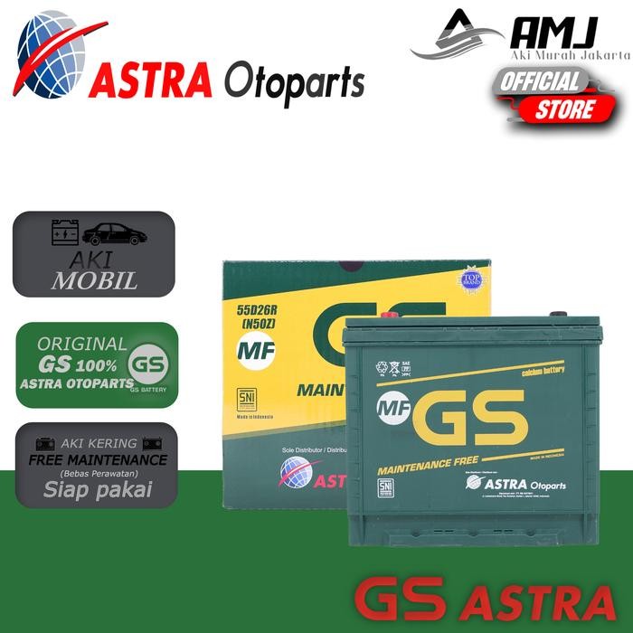 Gs Mf Astra Aki Mobil Colt Diesel N50Z - 60Ah Aki Kering