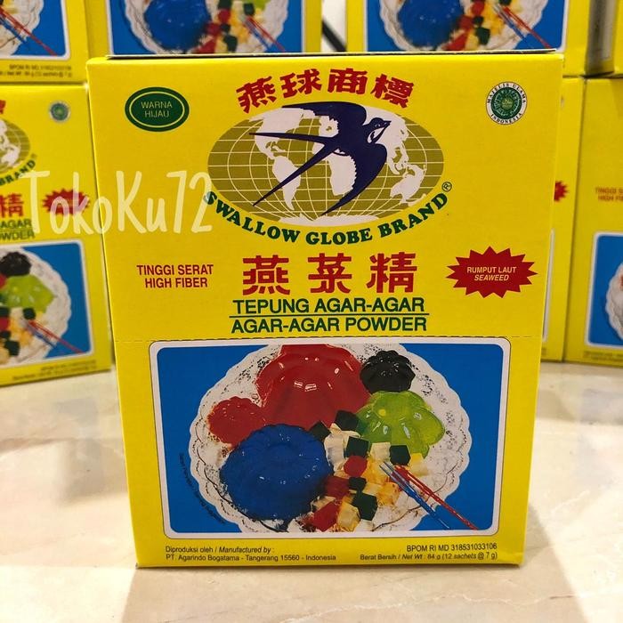 

Stok Baru Agar Swallow Hijau perbox isi 12 pcs