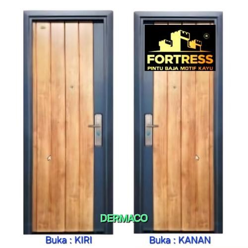 ORIGINAL PINTU BAJA FORTRESS 90.02 MOTIF KAYU / PINTU 90CM x 220CM READY STOCK