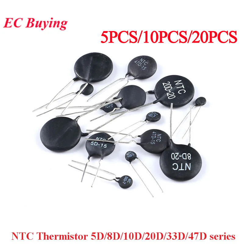 IMPORT NTC Thermistor Thermal Resistor 5D-5 5D-7 5D-9 5D-11 5D-15 8D-7 8D-9 8D-11 8D-20 10D-5 10D-7