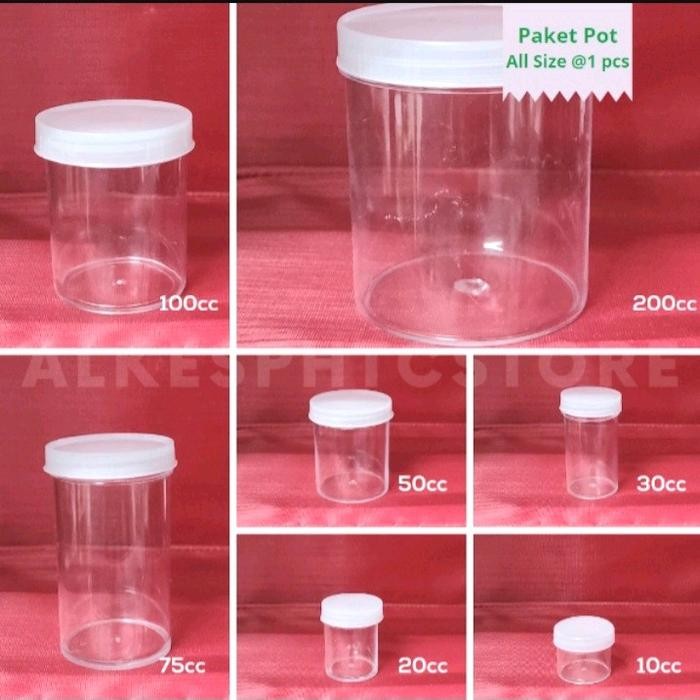 Terbaik 100Pcs Pot Obat 10Cc Pot Urine 20Cc Pot Saleb 30Cc Pot 10Cc 20Cc 30Cc 50Cc 75Cc 100Cc 200Cc