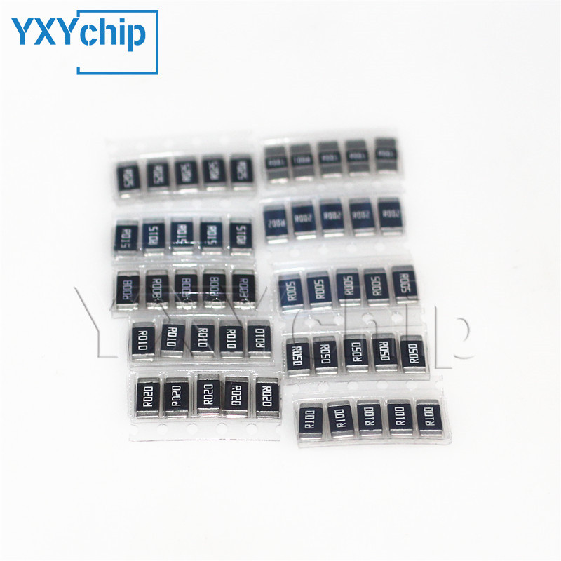 IMPORT 2512 SMD resistors kit 1% High quality alloy resistance 10 value*5pcs =50pcs R001 R002 R005