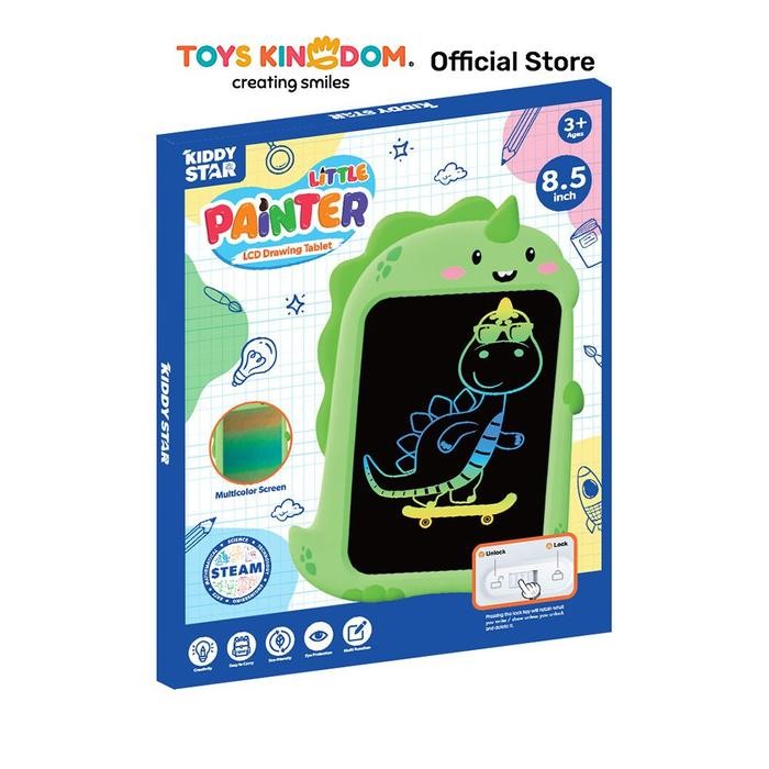 TERMURAH KIDDY STAR 8.5 INCI LCD DRAWING BOARD DINOSAUR - HIJAU READY STOCK