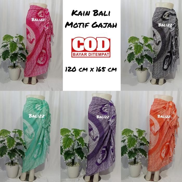 kain bali pantai/Sarung pantai lembut/Kain bali motif gajah tunggal