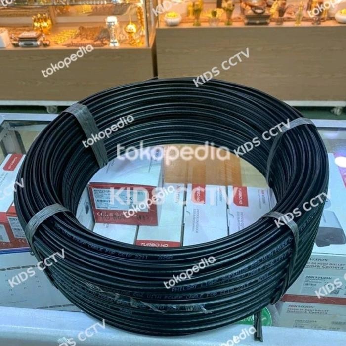 Kabel Cctv Rg 6 100 Meter + Power Hitam Tebal Bagus Untuk Outdoor Rg6 Promo 
