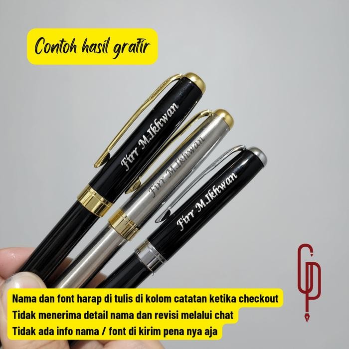 DJJ Custom Nama + Pulpen Metal Model Parker Sonet