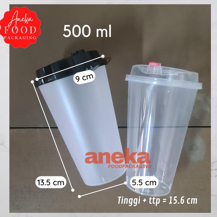 m56i- Pp Cup Injection 16Oz 500Ml Gelas Plastik Boba Cheese Tea Thinwall Cup