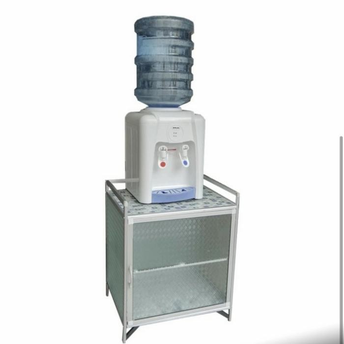 Rak/Meja Serbaguna Rak Dispenser/Magic Com Rak Dapur Alumunium+Kaca