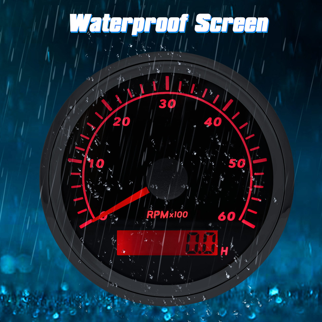 3000Prm 4000Prm 6000Rpm 8000Rpm 85Mm Tachometer Waterproof Red Backlight Tacho Gauge For Marine