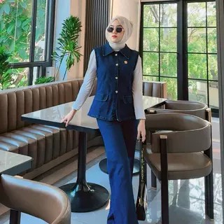 Ella Trendy Setelan Celana Jeans 2 in one Keyla