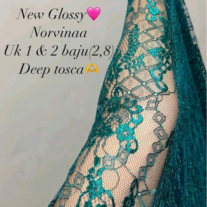 DISKON kain kebaya Bali brokat metalik glossy motif norvina terbaru READY STOCK