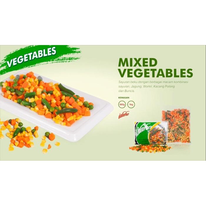 cepatDatangYa- Vegetable Mix Green Peas Idaho Berat 1Kg [Halal]
