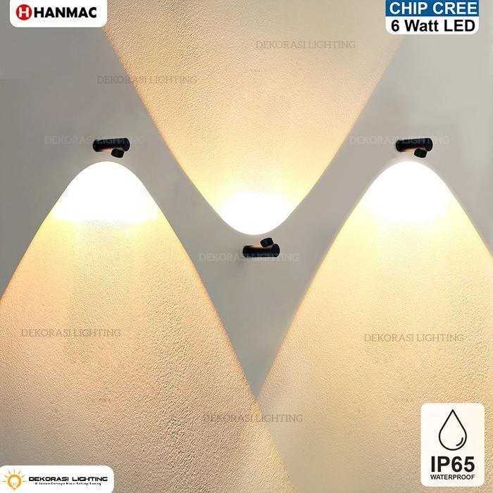 Lampu dinding taman pilar sorot led 6w stand outdoor waterproof dekor