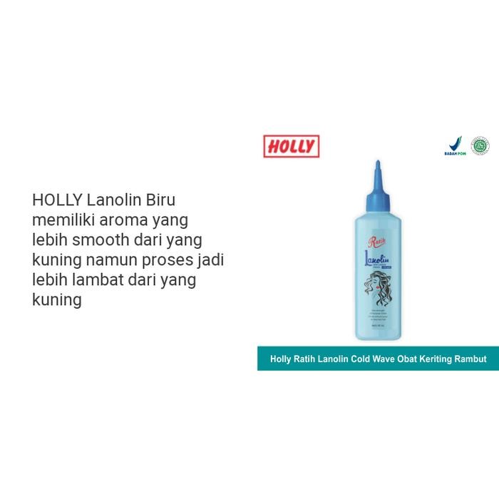 C.OkirimCEPAT- Holly Ratih Lanolin Cold Wave Obat Keriting Rambut 90Ml - Kuning/Biru - Mousse, Pomad