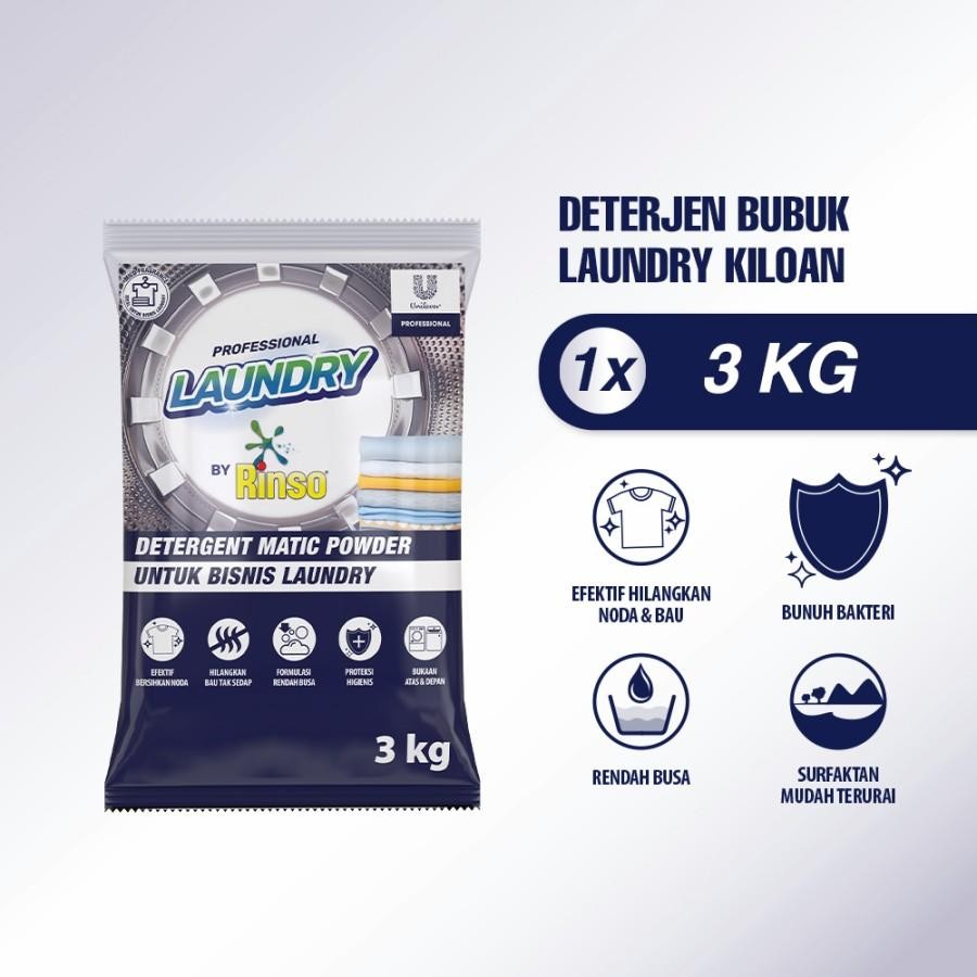 Rinso Professional Deterjen Bubuk Laundry Kiloan 3 Kg 3Kg