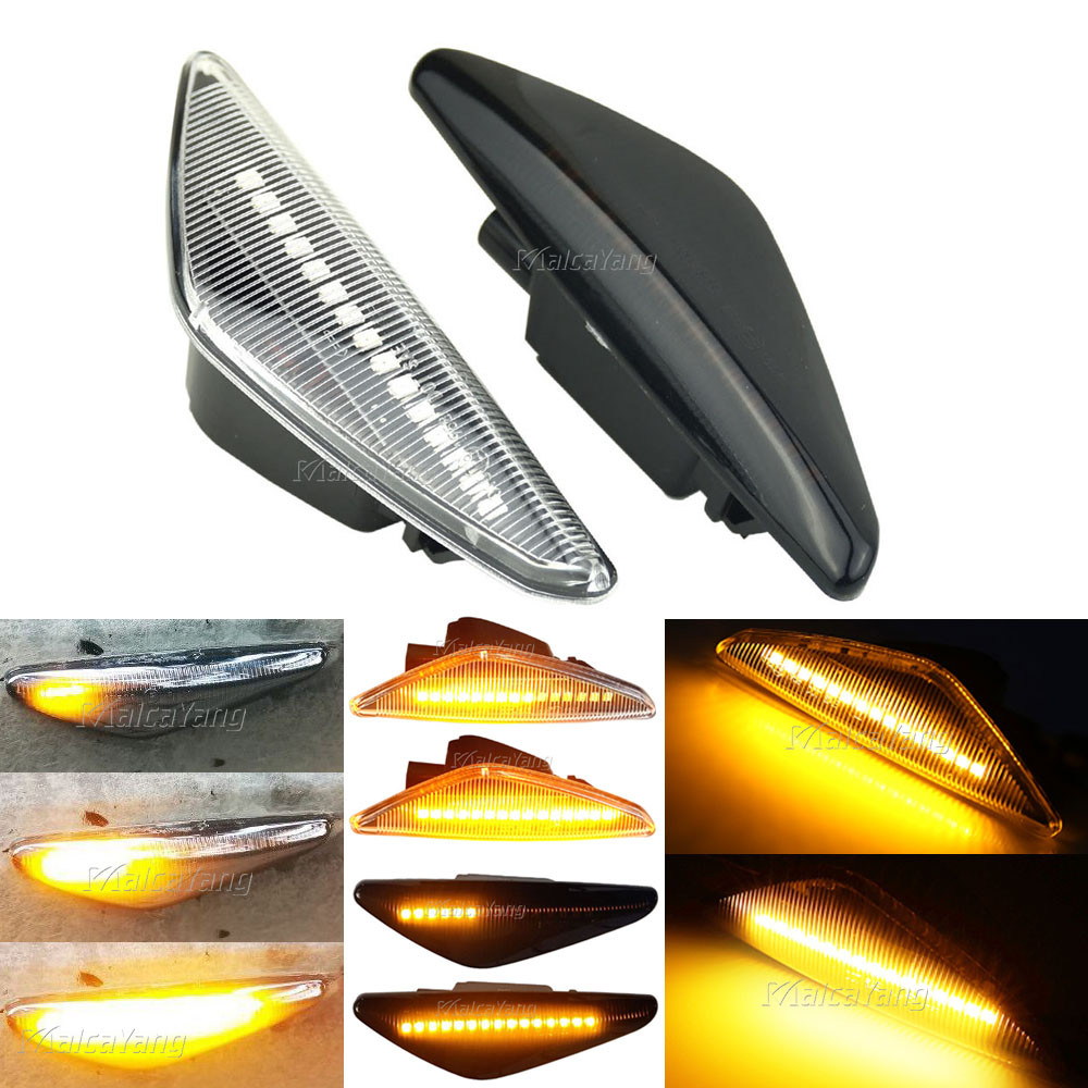 2PCS Smoke Dynamic Flowing LED Side Marker Signal Light For BMW X5