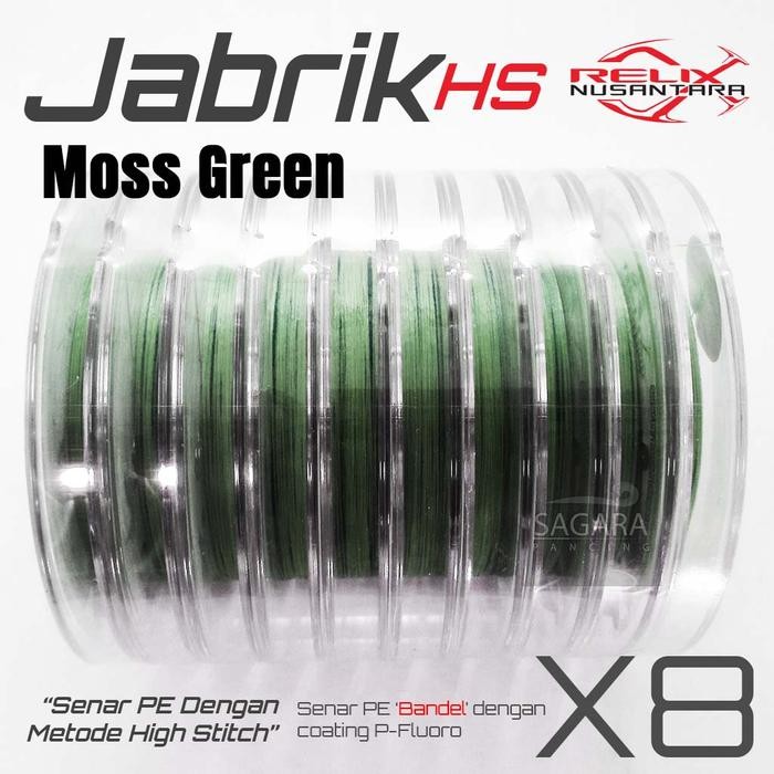 Senar Pe Jabrik Hs X8 100 Meter Konekting Pe Jabrik Moss Green Multi Colour Pe Relix Nusantara