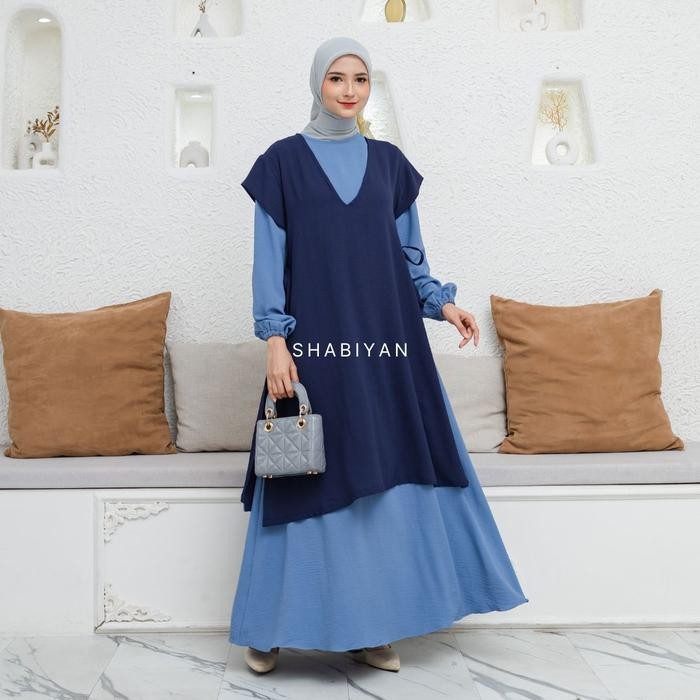Alaydrus Fashion - Shabiyan-431 Gamis Wanita Set Dress Cardigan Panjang Muslimah