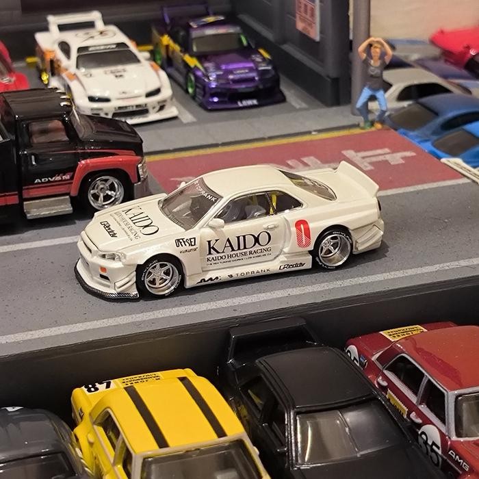Kaido House Mini GT Nissan Skyline R34 Putih loose dan segel