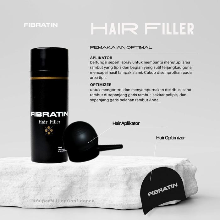 qdsi- Fibratin Fiber Filler Penebal Rambut Warna Hitam