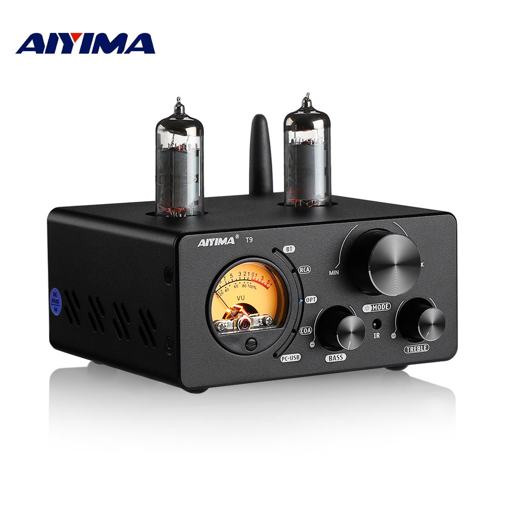 Aiyima T9 Hifi Bluetooth 5.0 Vacuum Tube Amplifier Usb Dac Stereo Amplificador Coax Opt Home Audio