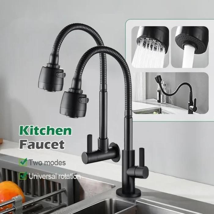 Kran Cuci piring Flexible Stenlis/Kran Wastafel Tanam/Kran Cuci piring dinding dapur/Kran Cuci