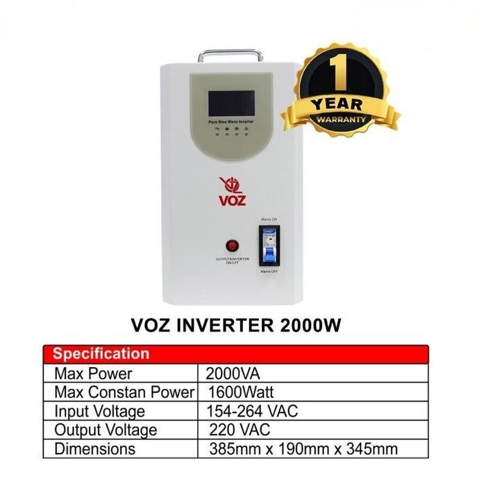BERGARANSI Voz inverter PSW 2000 Watt - Inverter Pure Sine Wave