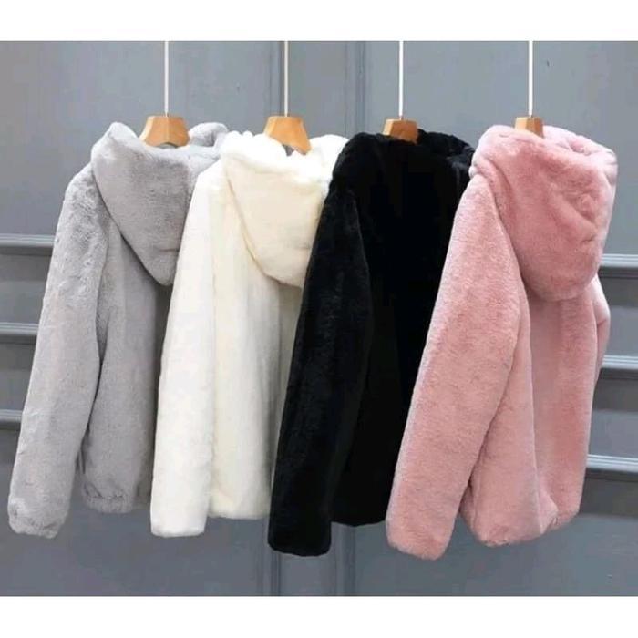TERLARIS Switer Jaket Bulu serpa dewasa Winter Hodie bulak balik pria/wanita Outer Blazer Korea
