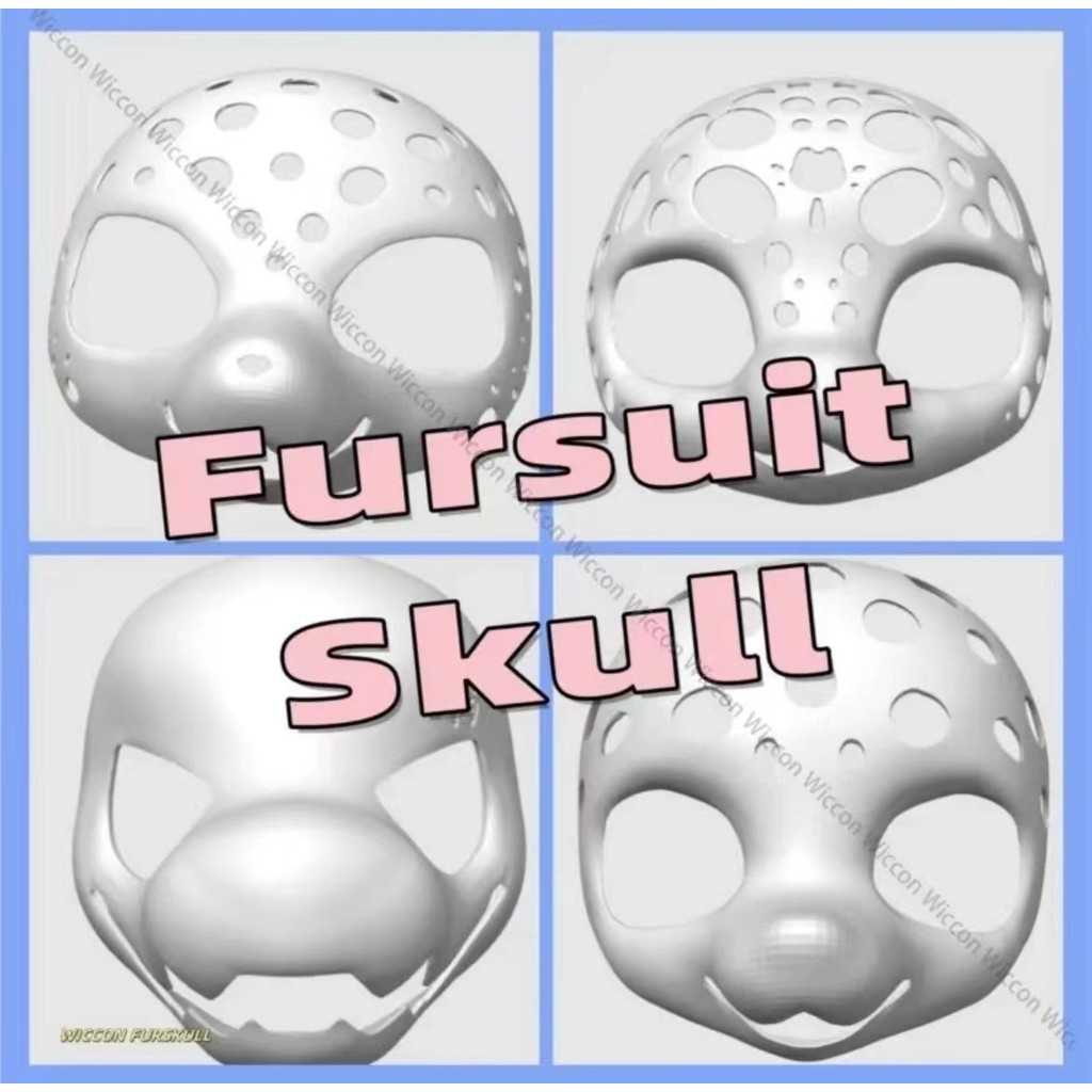 Kemono Western Kig Fursuit Mask Skull Furry Kig Animal Cute Halloween Party Mask Cosplay Fursuit DIY