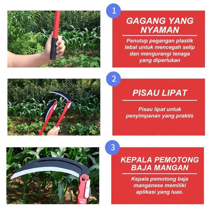 Sabit Lipat Baja/Alat Berkebun Pemotong Rumput Lipat Serbaguna/Sabit Folsing Sickle Terjamin