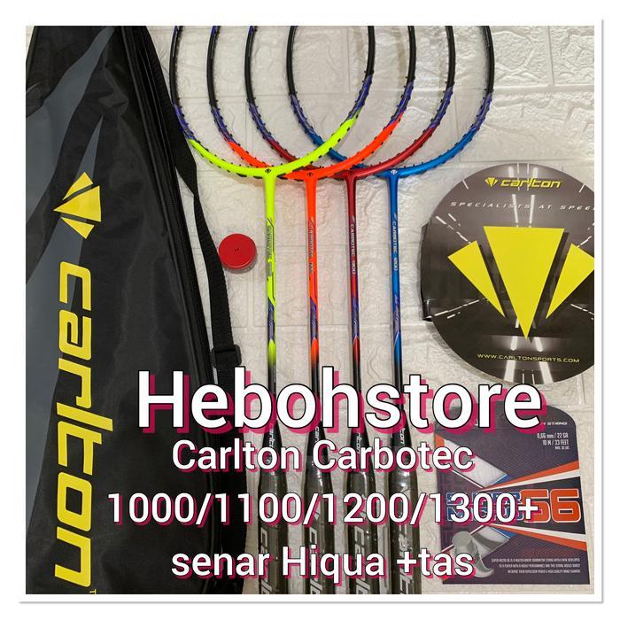 Raket Badminton CARLTON CARBOTEC 1000/1100/1200/1300+SENAR HIQUA+Tas