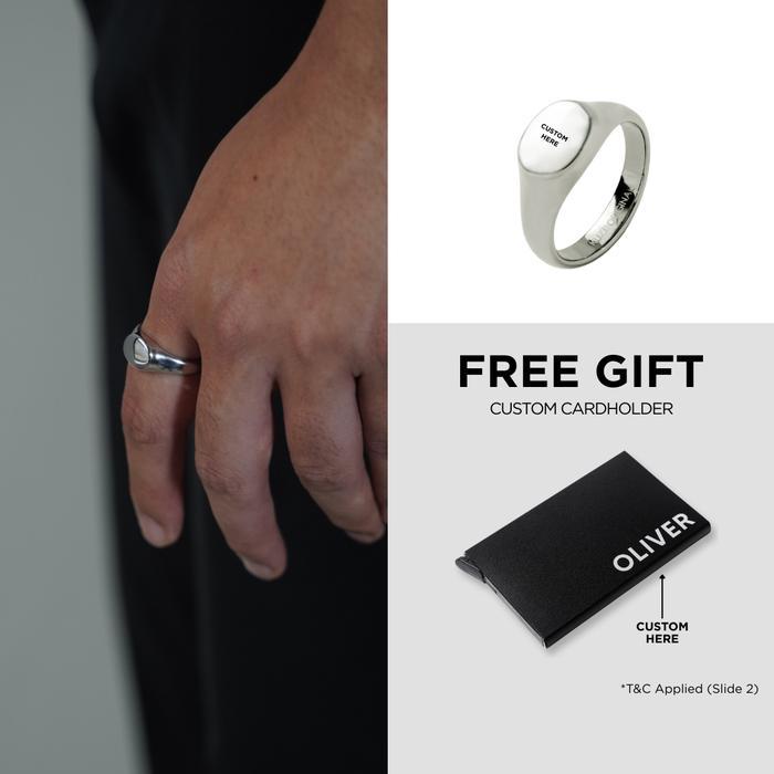 Kuze Cincin 316L Stainless Steel Anti Karat Hypoallergenic Simple Minimalis – Ace Ring - Silver, 10