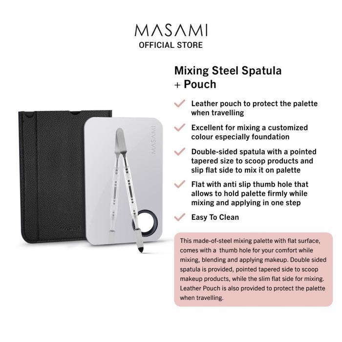 Masami Mixing Steel Palette, Spatula + Pouch Mixing Palette (Promo) / Palette Foundation