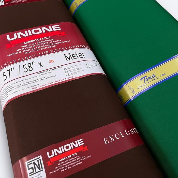 TERUJI Kain American Drill Toria Unione Bahan Seragam Kantor Sekolah Safari Bahan Tebal Kaku