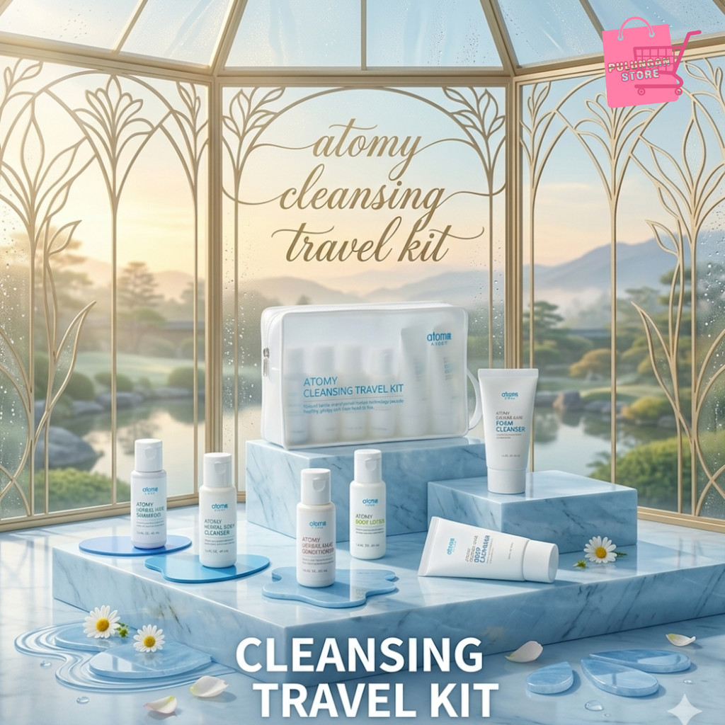Cleansing Travel Kit Atomy isi - 6 Original 100% Korea | BPOM | Sabun travel | Shampo dan Kondisione