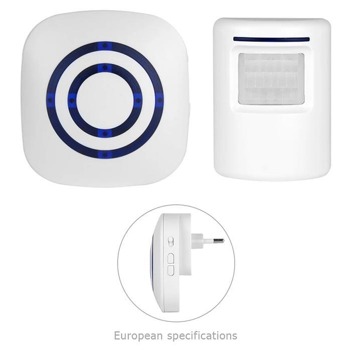 Promo Bel Pintu Nirkabel Pir Sensor Inframerah Detektor Gerak Masuk Bel Pintu Alarm W/Receiver &