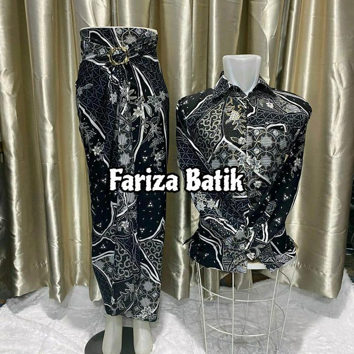 COD Couple kemeja batik rok lilit batik premium / Couple batik bawahan kebaya / set couple murah /