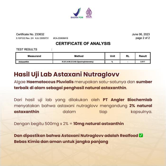 Promo Suplemen Kecantikan Astaxani Nutraglow - Natural Astaxanthin 10 Mg - Nutrisi Alami Mencerahkan