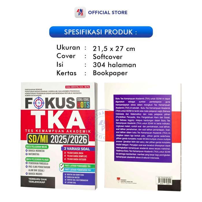 Buku TKA SD 2025 2026 / Fokus Soal - Soal Hots TKA SD/MI 2025-2026 + Kunci Jaban / Terbaru dan