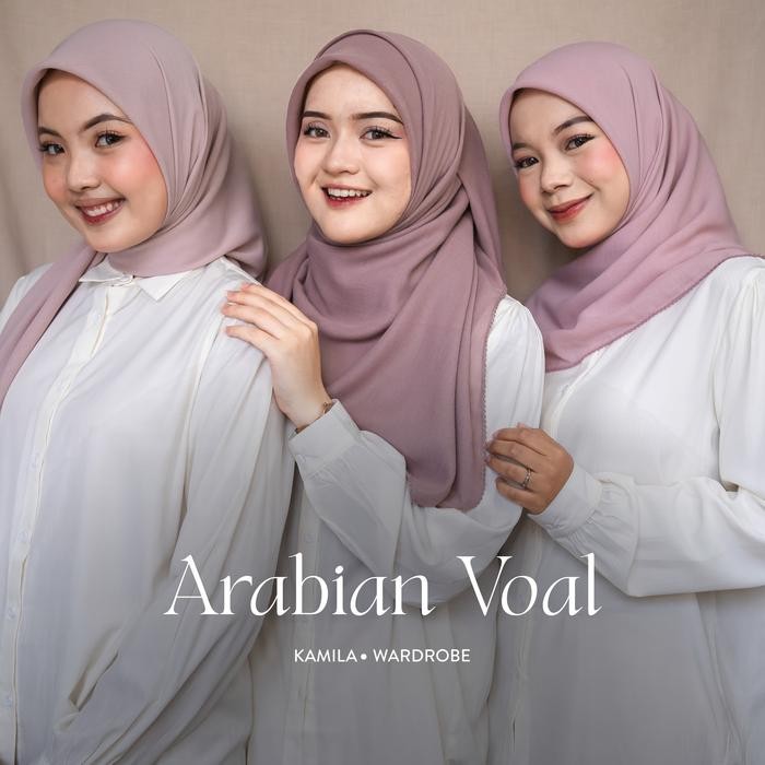 Kamila - Arabian Voal Hijab Segiempat Polos Arabian Ukuran 120X120